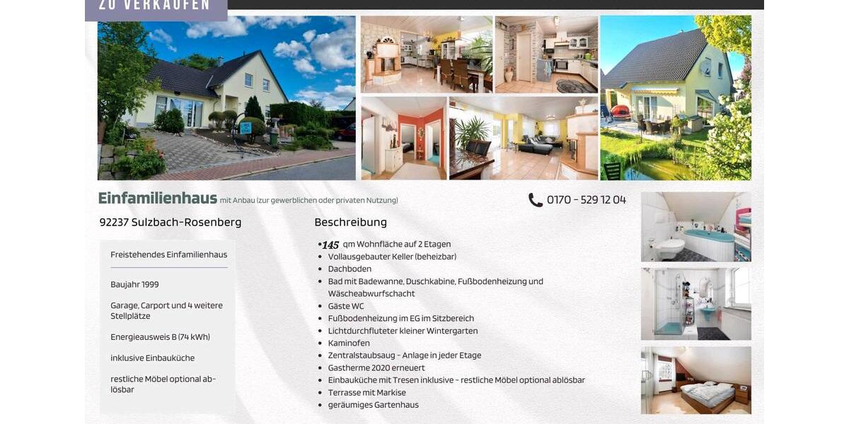 Einfamilienhaus Sulzbach-Rosenberg Rosenberg - 6 Zimmer, 145 m&sup2;, 485.000&euro; | Angebot:27302139