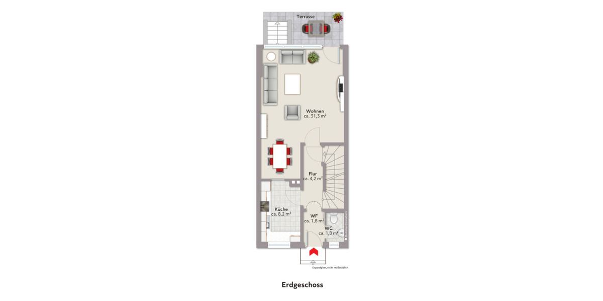 Reihenhaus Weyhe - 4 Zimmer, 117 m&sup2;, 1.390&euro; | Angebot:26212896