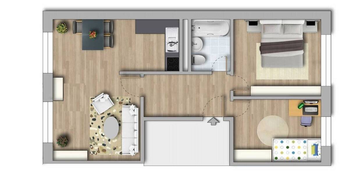 Etagenwohnung Dessau-Roßlau Innenstadt - 3 Zimmer, 55 m&sup2;, 368&euro; | Angebot:26798037