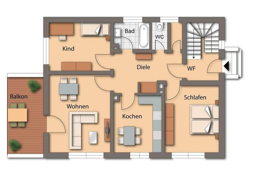 Wohnen im ruhigen Umfeld! Ältere und preiswerte 3-Zimmer-Wohnung in schöner Größe 3 zimmer