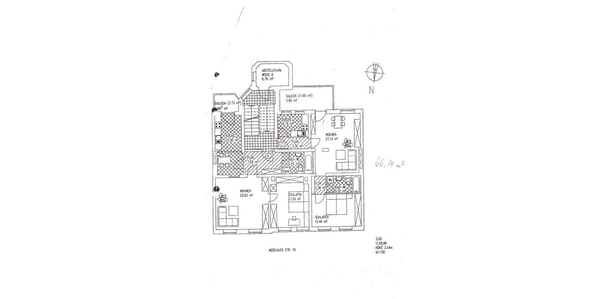Etagenwohnung Zwickau - 2 Zimmer, 66 m&sup2;, 43.500&euro; | Angebot:26329843
