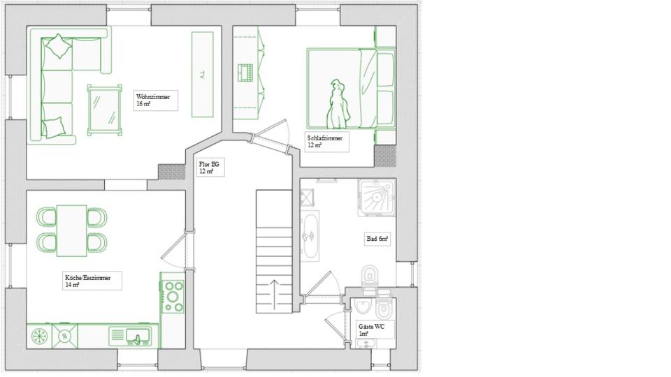 Einfamilienhaus Blindheim - 6 Zimmer, 105 m&sup2;, 1.500&euro; | Angebot:25175102