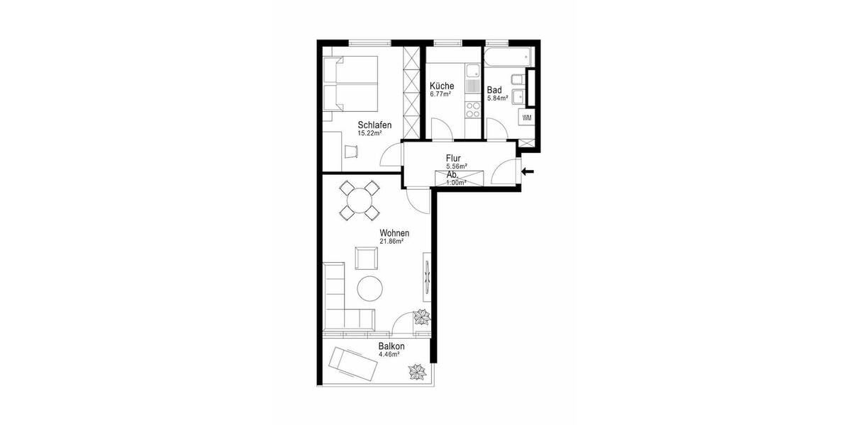 Etagenwohnung München Maxvorstadt - 2 Zimmer, 60 m&sup2;, 649.000&euro; | Angebot:26851351