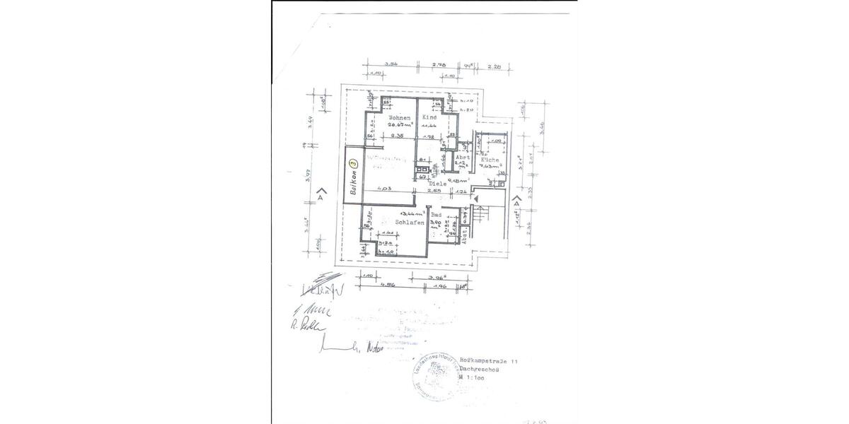 Dachgeschoßwohnung Hannover Döhren-Wülfel - 3 Zimmer, 77 m&sup2;, 328.000&euro; | Angebot:26457914