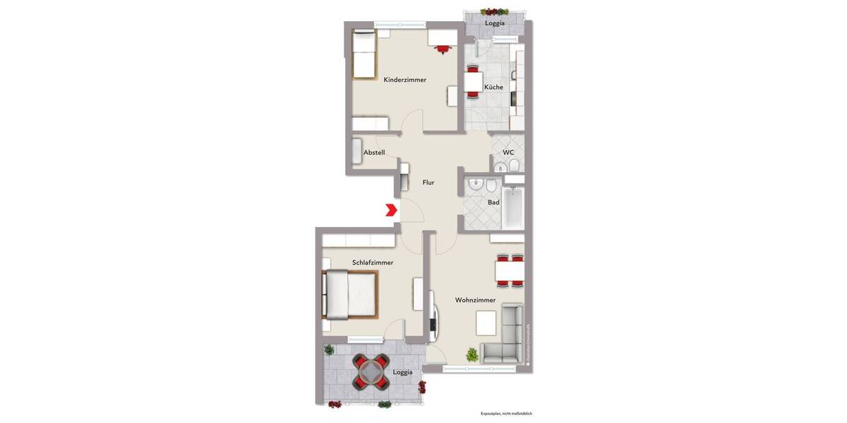 Etagenwohnung Offenburg Nordstadt - 3 Zimmer, 97 m&sup2;, 295.000&euro; | Angebot:26881907