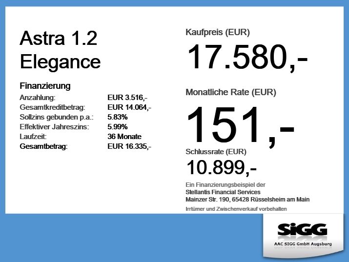 Opel Astra 36.200 km 16.980 &euro; Meitingen 86405