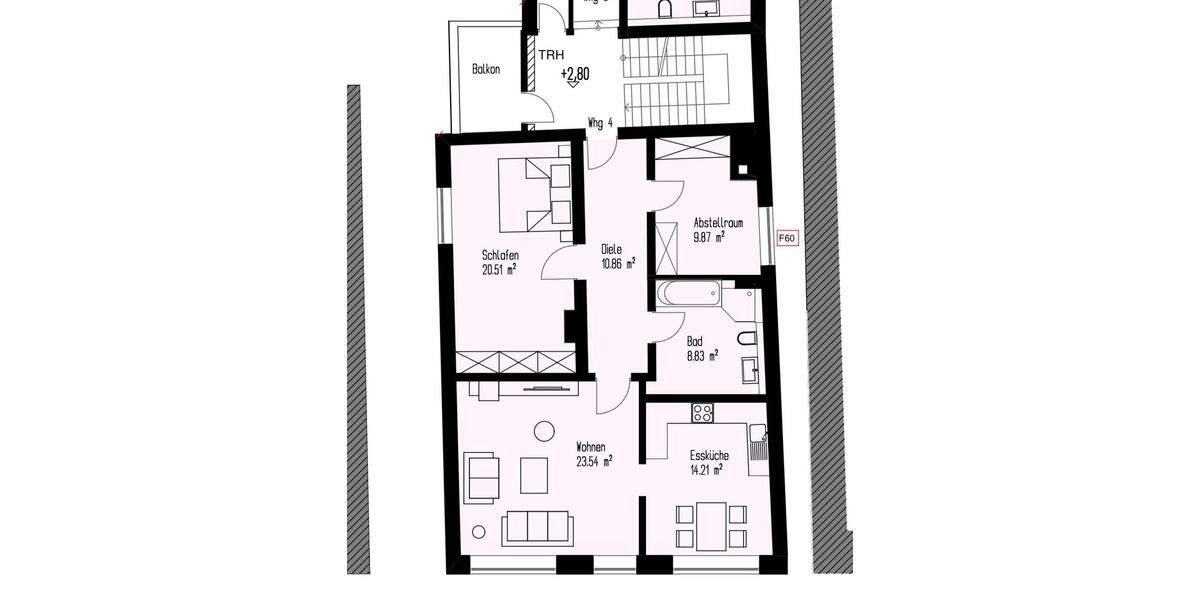 Etagenwohnung Geisenfeld - 3 Zimmer, 88 m&sup2;, 1.260&euro; | Angebot:24372954