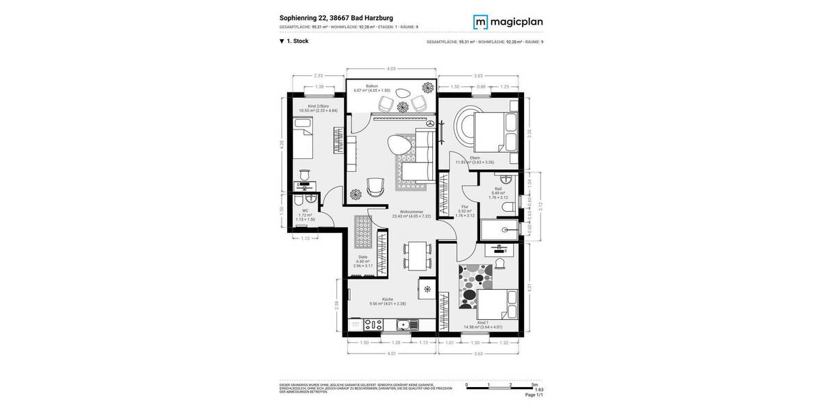 Etagenwohnung Bad Harzburg Bündheim - 4 Zimmer, 89 m&sup2;, 199.000&euro; | Angebot:25996825