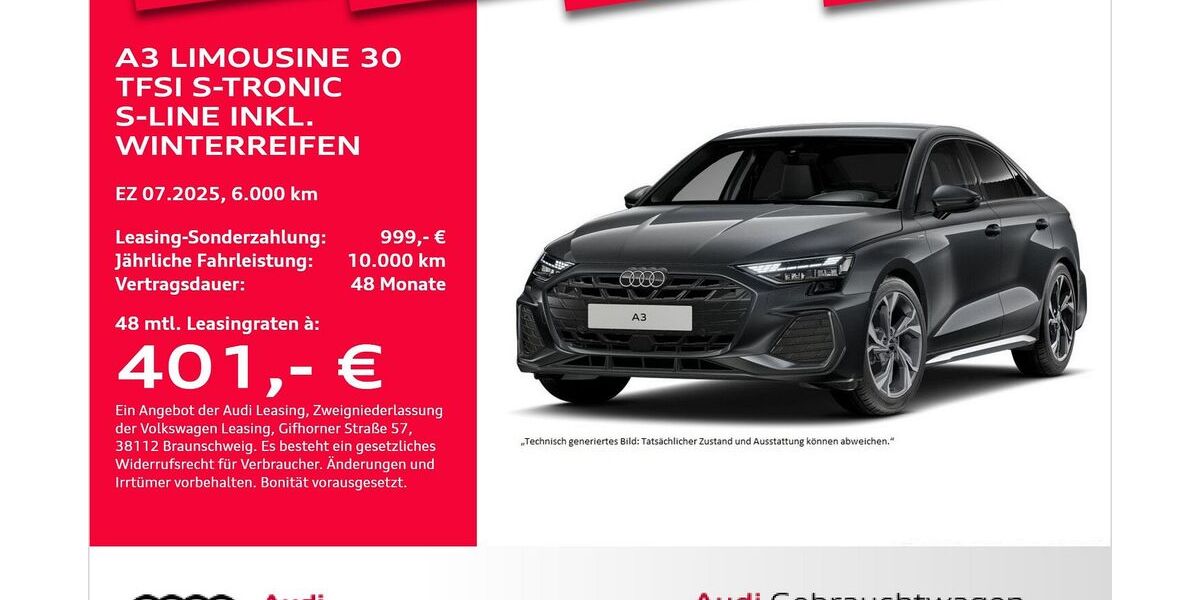 Audi A3 6.000 km 33.980 &euro; Bremerhaven 27576