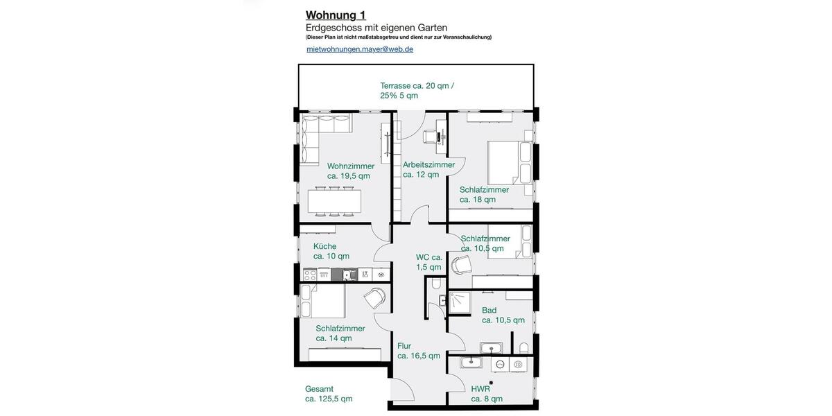 Erdgeschoßwohnung Unterwössen Oberwössen - 4.5 Zimmer, 126 m&sup2;, 1.740&euro; | Angebot:26405861