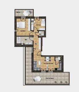 Carlsgarten Bad Kreuznach - Penthaus - traumhafte Aussicht - 3-Zimmer; Dachterrasse, Stellplatz 3 zimmer
