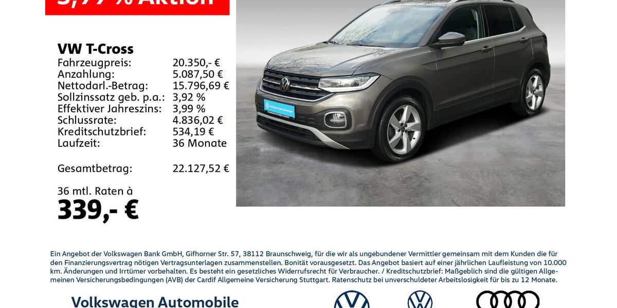 VW T-Cross 85.480 km 19.850 &euro; Chemnitz 09113