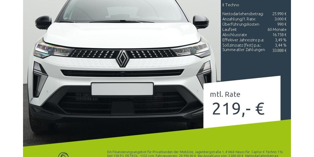 Renault Captur 1.500 km 28.370 &euro; Stuhr 28816
