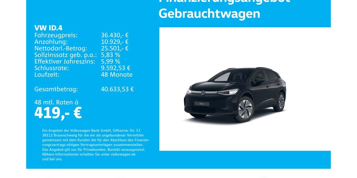 VW ID.4 3.982 km 36.430 &euro; Stuttgart-Feuerbach 70469
