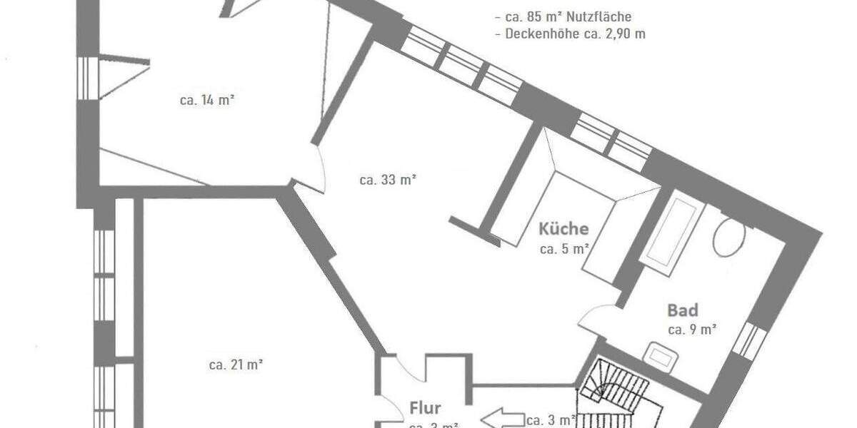Gewerbeobjekt Lüneburg Kreideberg - 3 Zimmer, 85 m&sup2;, 1.300&euro; | Angebot:25031321