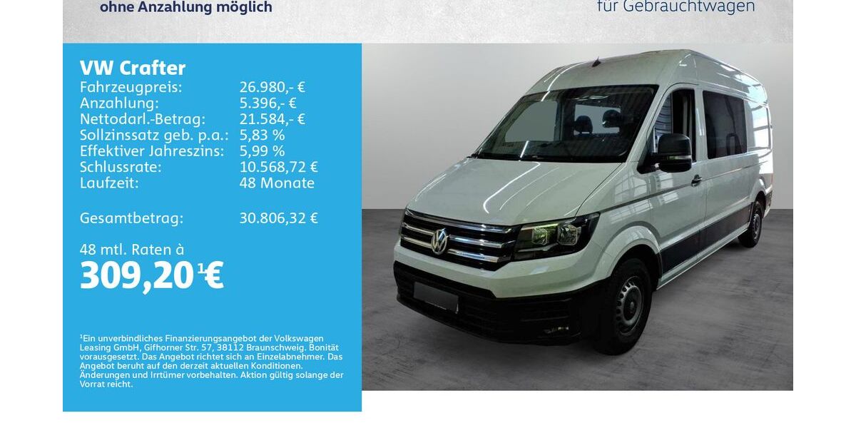 VW Crafter 144.000 km 26.980 &euro; Würzburg 97076