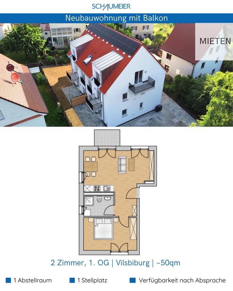 Moderne 2-Zimmer-NeubauWohnung im 1. Obergeschoss mit Stellplatz & Kellerabteil