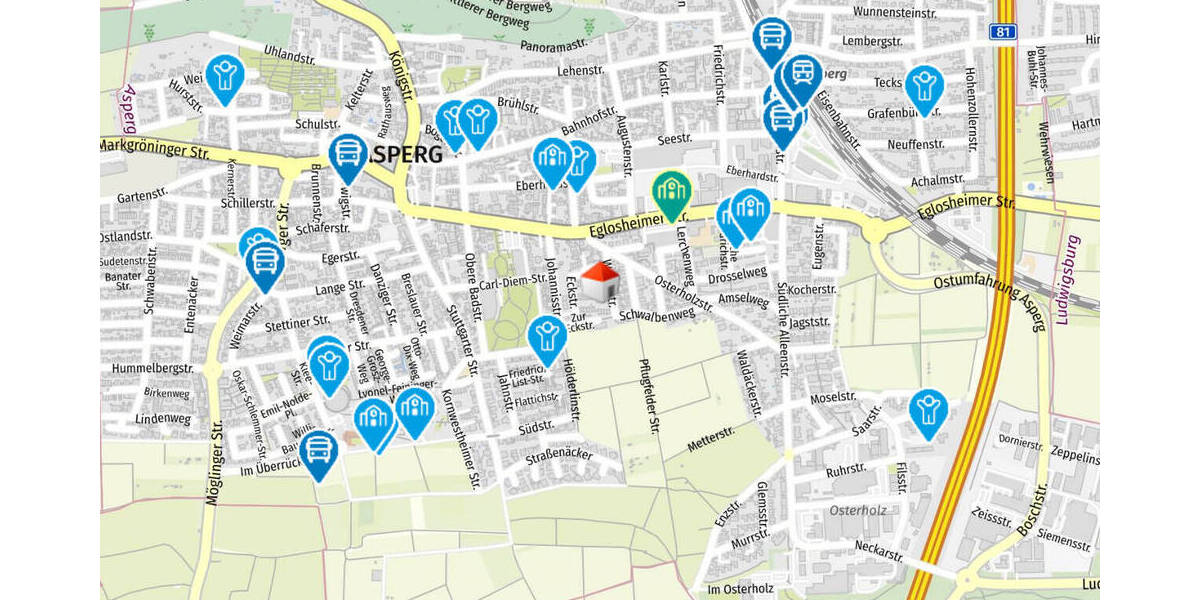 Reihenmittelhaus Asperg - 5 Zimmer, 120 m&sup2;, 559.000&euro; | Angebot:26345877