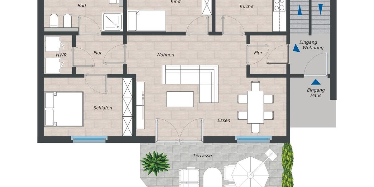 Erdgeschoßwohnung Seibersbach - 3 Zimmer, 90 m&sup2;, 780&euro; | Angebot:26012729