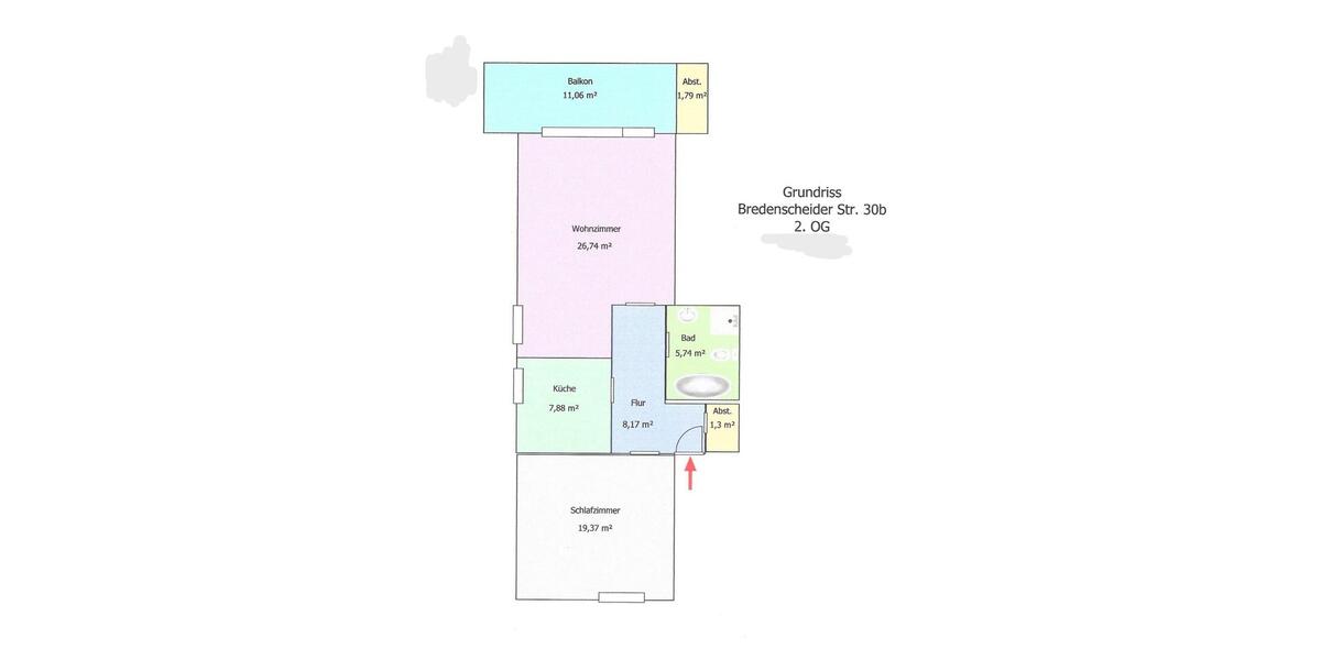 Etagenwohnung Hattingen - 2 Zimmer, 76 m&sup2;, 650&euro; | Angebot:26587526