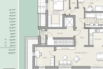 Wohnung München Hadern - 4 Zimmer, 132 m&sup2;, 1.495.000&euro; | Angebot:27727771