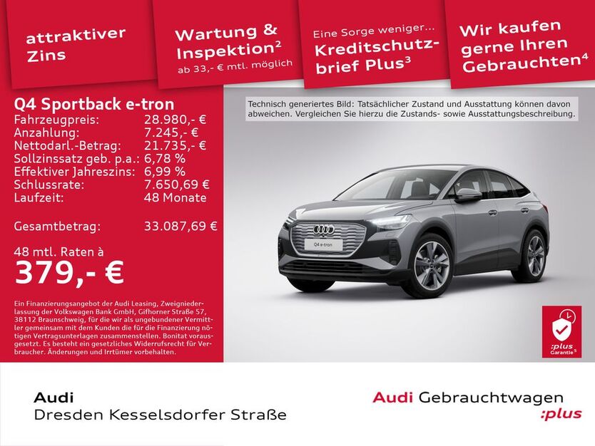 Audi Q4 e-tron 82.509 km 28.980 € Dresden 01169