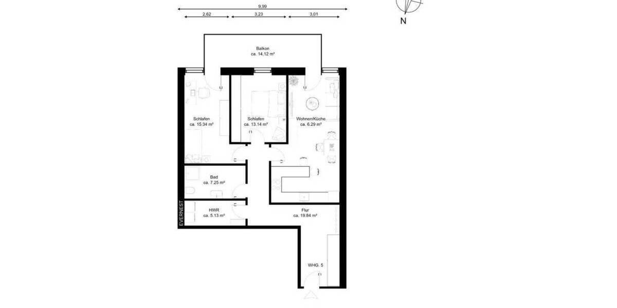 Etagenwohnung Rhauderfehn Rhaudermoor - 3 Zimmer, 88 m&sup2;, 259.000&euro; | Angebot:25846248