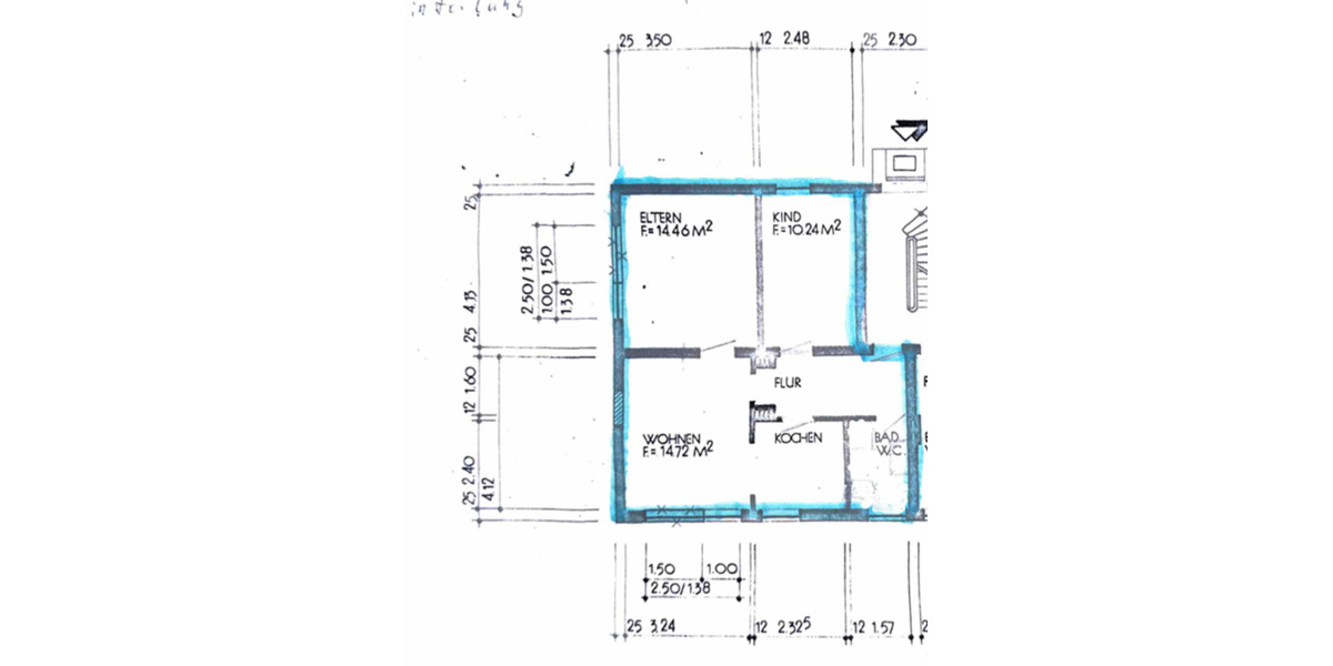 52 qm Wohnung mit Terrasse, Gas Etagenheizung, ruhige Lage 3 zimmer