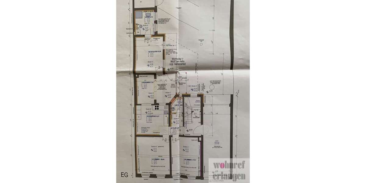 Etagenwohnung Erlangen Buckenhofer Siedlung - 4 Zimmer, 99 m&sup2;, 1.790&euro; | Angebot:25563282