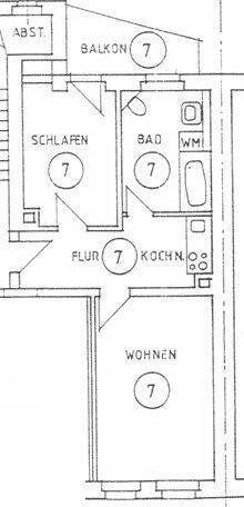 Etagenwohnung Chemnitz Schloßchemnitz - 2 Zimmer, 48 m&sup2;, 270&euro; | Angebot:26867872