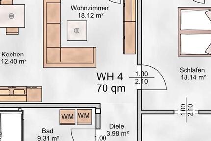 Wohnung Frankenberg (Eder) - 2.5 Zimmer, 70 m&sup2;, 1.100&euro; | Angebot:26349857