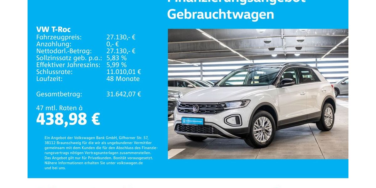 VW T-Roc 2.201 km 27.130 &euro; Stuttgart-Feuerbach 70469
