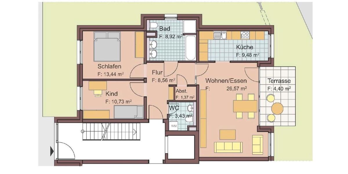 Erdgeschoßwohnung Umkirch - 3.5 Zimmer, 87 m&sup2;, 490.000&euro; | Angebot:25237845