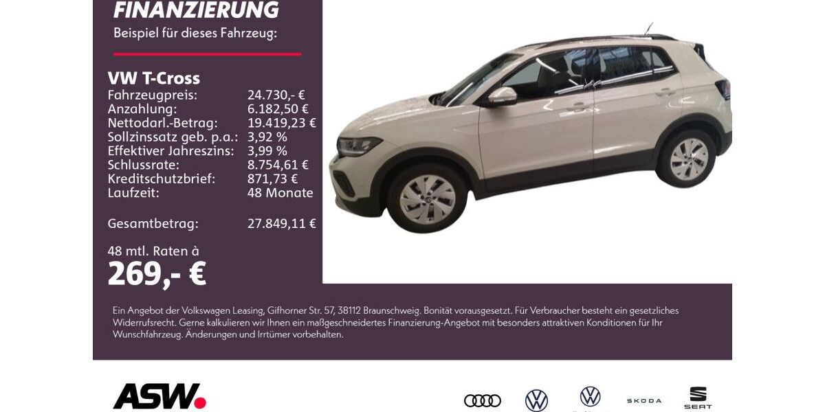 VW T-Cross 4.999 km 24.730 € Weinsberg 74189