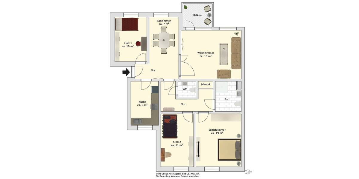 Etagenwohnung Wilhelmshaven Innenstadt - 4 Zimmer, 88 m&sup2;, 165.000&euro; | Angebot:26825646