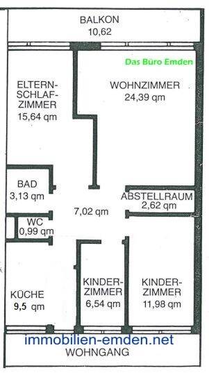 Etagenwohnung Emden Barenburg - 4 Zimmer, 86 m&sup2;, 84.900&euro; | Angebot:26028902