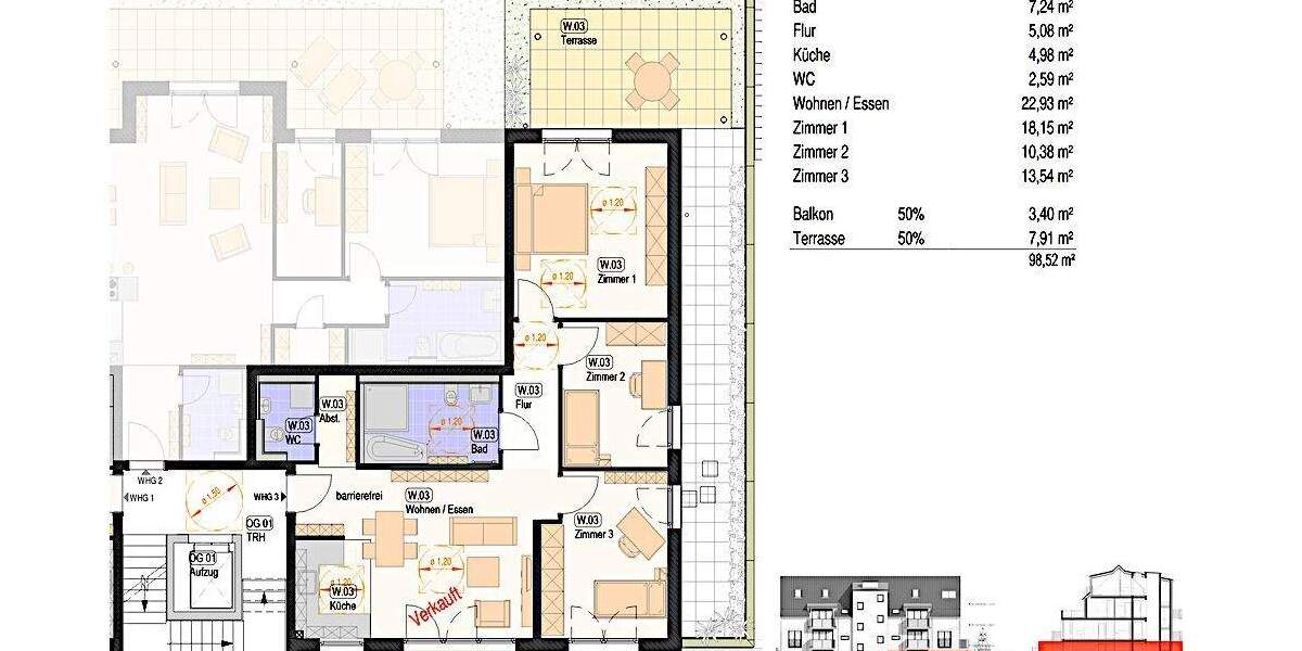 Etagenwohnung Nürtingen / Neckarhausen Neckarhausen - 3 Zimmer, 82 m&sup2;, 536.000&euro; | Angebot:24907224