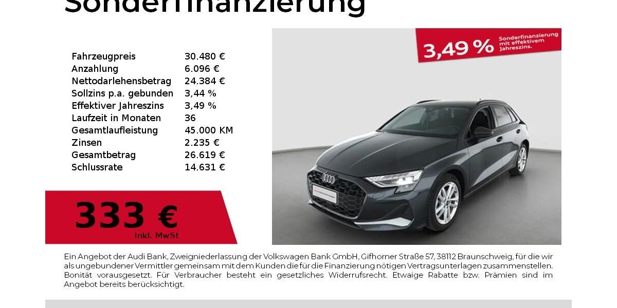 Audi A3 7.532 km 30.280 &euro; Fürth 90763