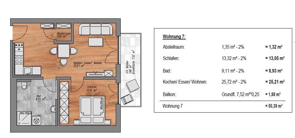 Etagenwohnung Kirchberg im Wald - 2 Zimmer, 50 m&sup2;, 171.326&euro; | Angebot:26349140