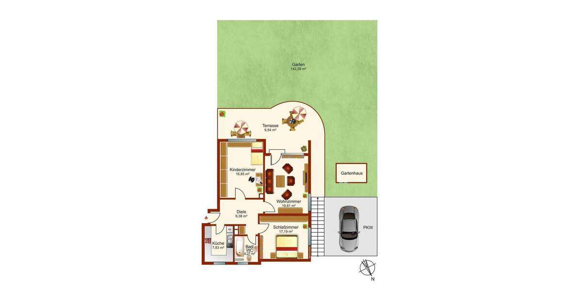 Terrassenwohnung Garmisch-Partenkirchen Garmisch - 3 Zimmer, 549.000&euro; | Angebot:25777156