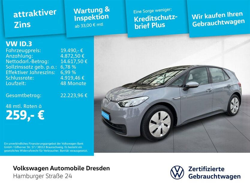 VW ID.3 10.608 km 19.490 € Dresden 01067