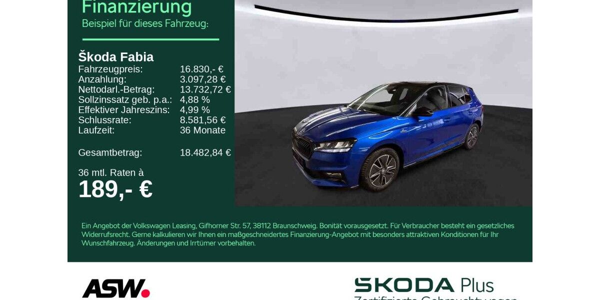 Skoda Fabia 29.500 km 16.830 &euro; Weinsberg 74189