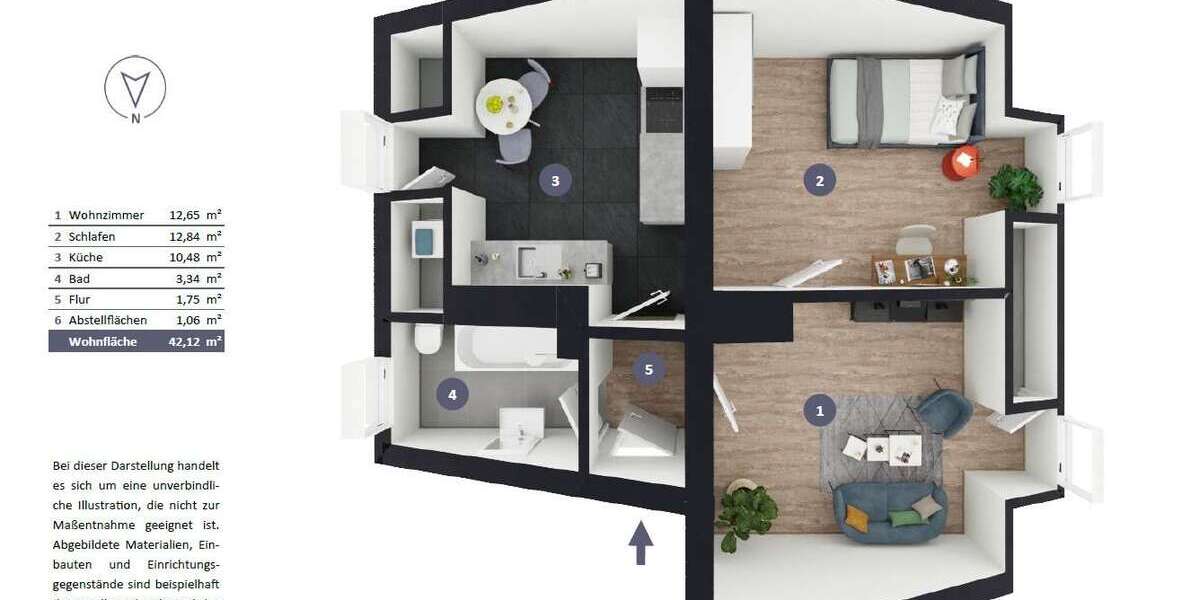 Renoviert & Praktisch geschnitten | Moderne Wohnung für Singles & Paare 2 zimmer