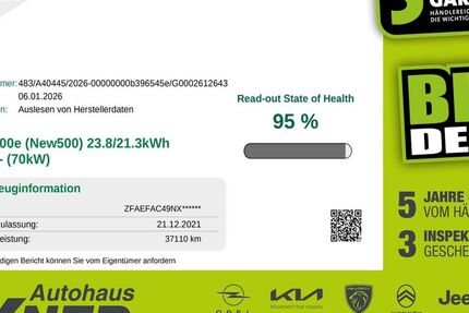 Fiat 500e 37.110 km 14.950 &euro; Hof 95032