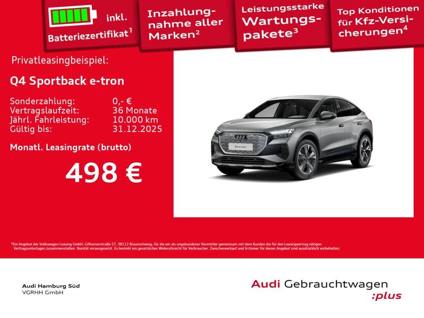Audi Q4 e-tron 9.247 km 52.680 € Hamburg 20537