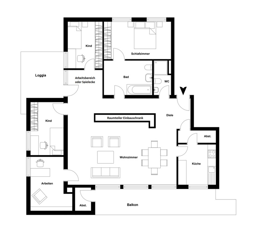 Wohnen an der historischen Stadtmauer: 5-Zi. Whg m. zwei Balkonen Sebalder Altstadt Wohnung kaufen 5 zimmer