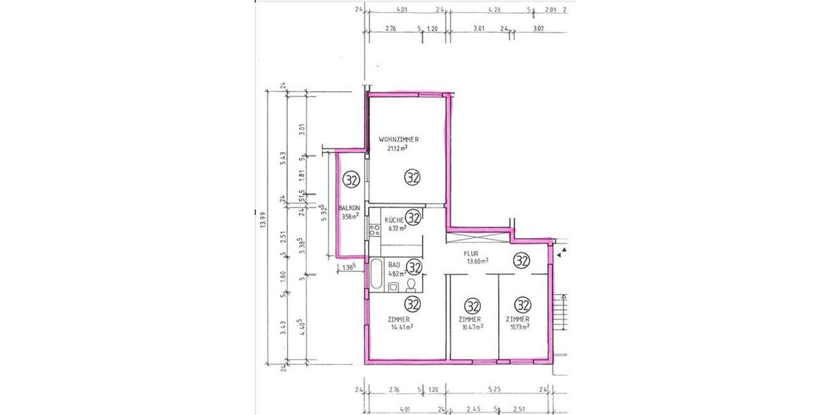 Etagenwohnung Gifhorn - 4 Zimmer, 86 m&sup2;, 162.000&euro; | Angebot:27122047