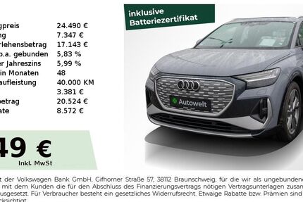 Audi Q4 e-tron 149.750 km 24.490 &euro; Nürnberg 90431