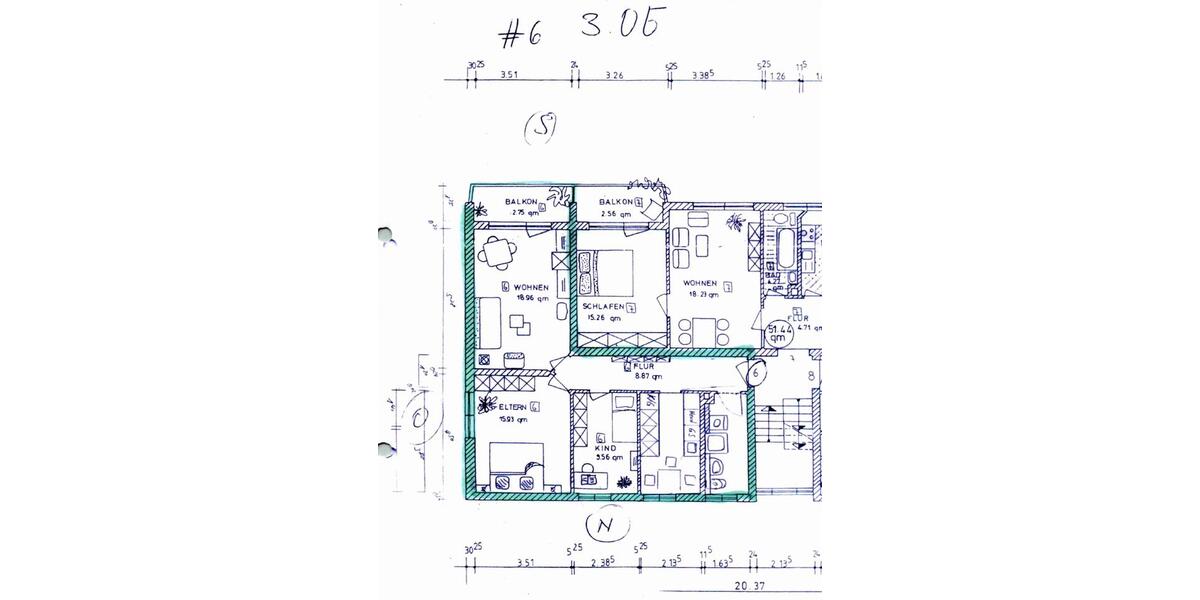 Etagenwohnung Sinzing - 3 Zimmer, 73 m&sup2;, 680&euro; | Angebot:26407139