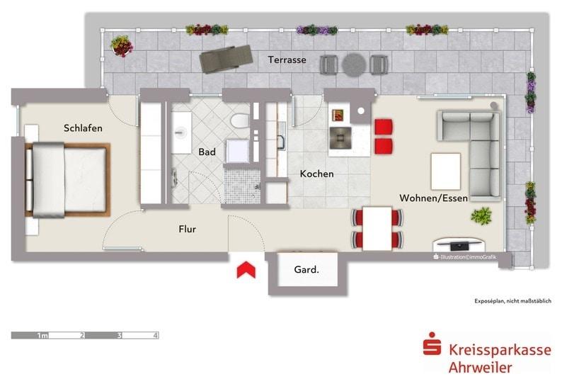 Erstbezug! Exklusive 2-Zimmer-Neubauwohnung mit EBK & Panoramablick über das Siebengebirge 2 zimmer